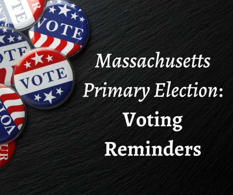 Reminder Massachusetts State Primary, September 6